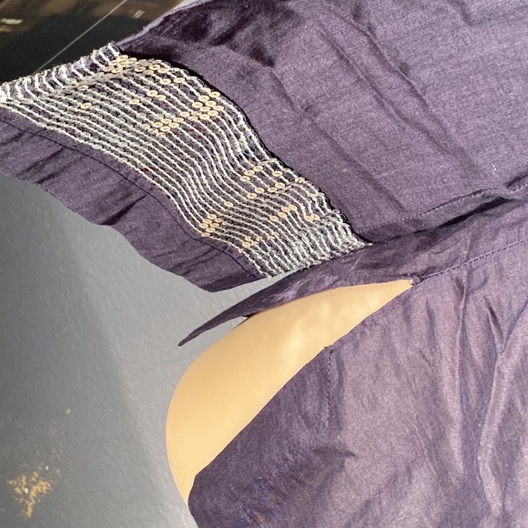 TORY BURCH - top: l/s navy 3/4 slv w silver sequin accents on neck & cuffs - 10 - Picture 12 of 16